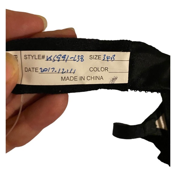 Victoria's Secret Size 34B Designer Bra Set Black Lace Choker Rare Sample New - Picture 6 of 6